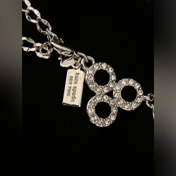 Kate Spade Delicate Dots Sparkling Crystal Pave Circles Silver tone Necklace - Picture 9 of 9